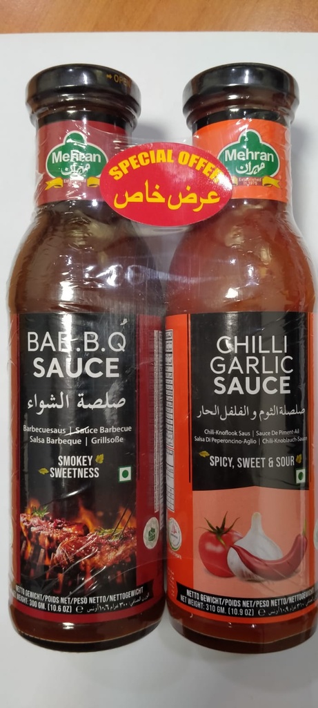BAR.B.Q SAUCE + CHILLI GARLIC SAUCE 6X2